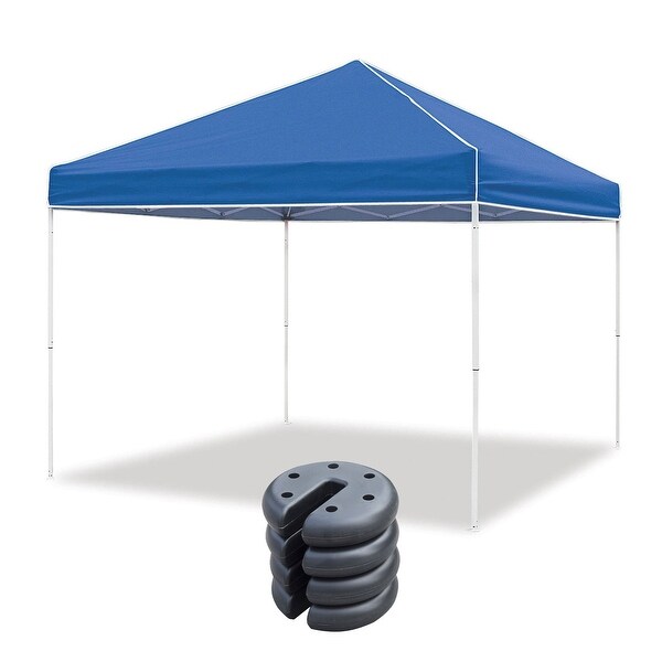 『TEN CAP CHAMBRY BLUE』 Z-Shade 10 x 10 Ft Everest Instant Canopy, Blue & 5 Pound Weights