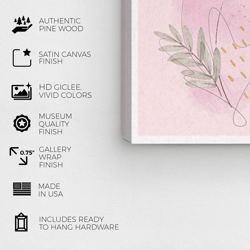 Wynwood Studio Canvas Floral and Botanical Tulip In Pink Pink and Mid-Century Modern Wall Art Canvas Print