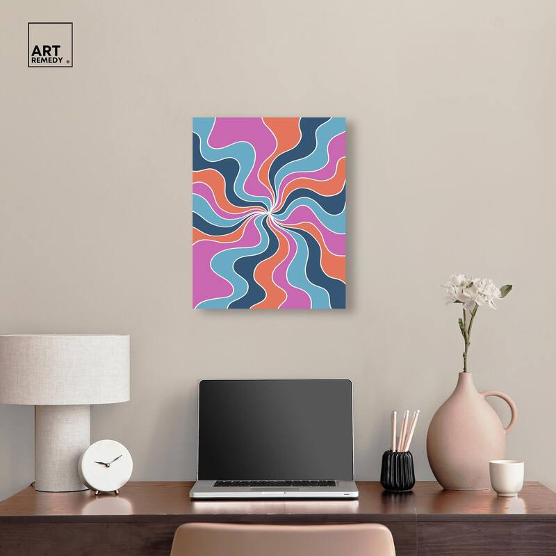 Carnaval Retro Curves Canvas by Art Remedy, Gallery Wrapped