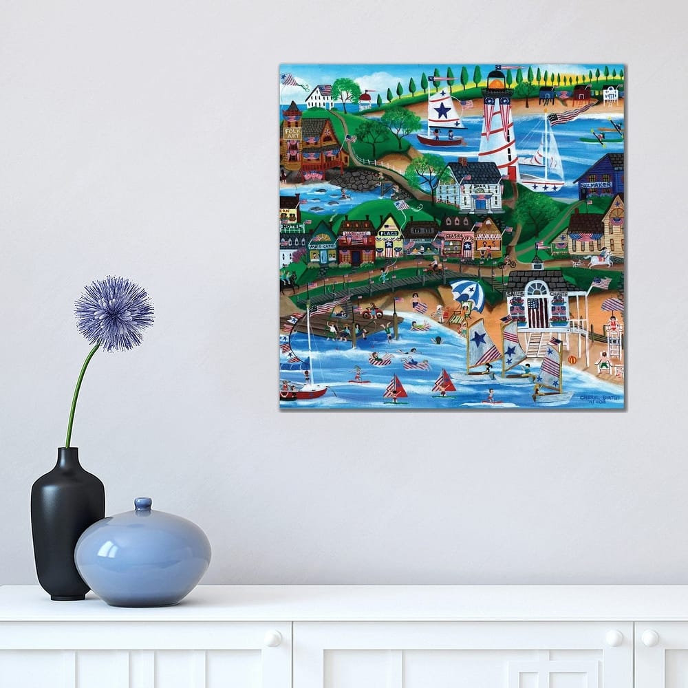 iCanvas "Old New England Seaside 4th of July Celebration" by Cheryl Bartley Canvas Print