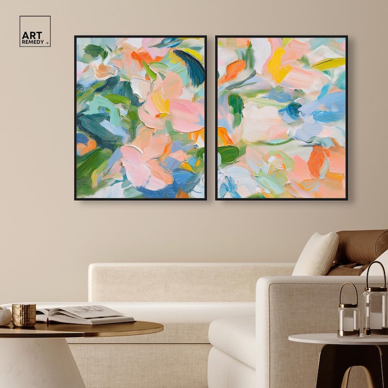 Chromatic Layers Canvas Set of 2 by Art Remedy