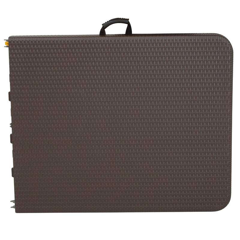 6-Foot Bi-Fold Rattan Plastic Folding Table with Handle - Event Table
