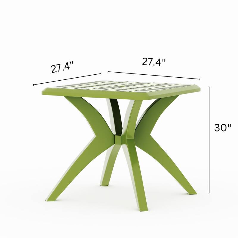 3-Piece Outdoor Bistro Set with Mira Chairs and Marcella Table, Green