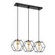 preview thumbnail 4 of 8, Horatia 24 Inch Clean Modern Industrial Style Matte Black and Satin Gold Finish Ceiling Lighted Chandelier 3-Light - N/A