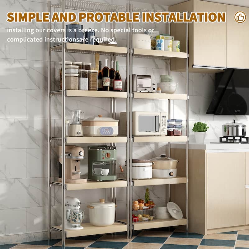 24 in 5 Pcs Wire Shelf Covers Foamed PVC Wire Rack Covers for Removable Closet (Not Wood) Pantry Shelves for Cabinet Bathroom