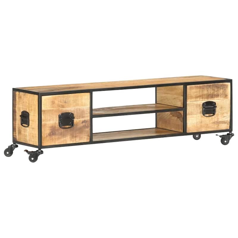 vidaXL TV Stand 51.2"x11.8"x15.4" Solid Wood Mango
