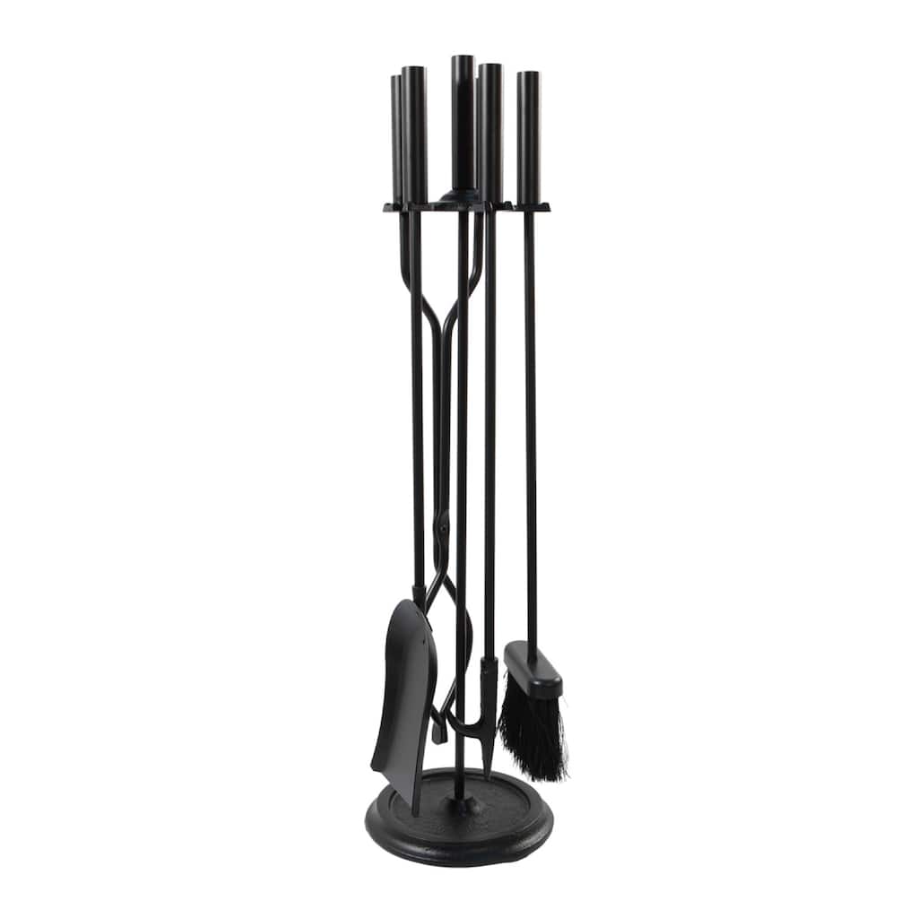 Achla Designs Neoclassic Set of 4 Fireplace Tools w/Round Base, 30 Inch Tall