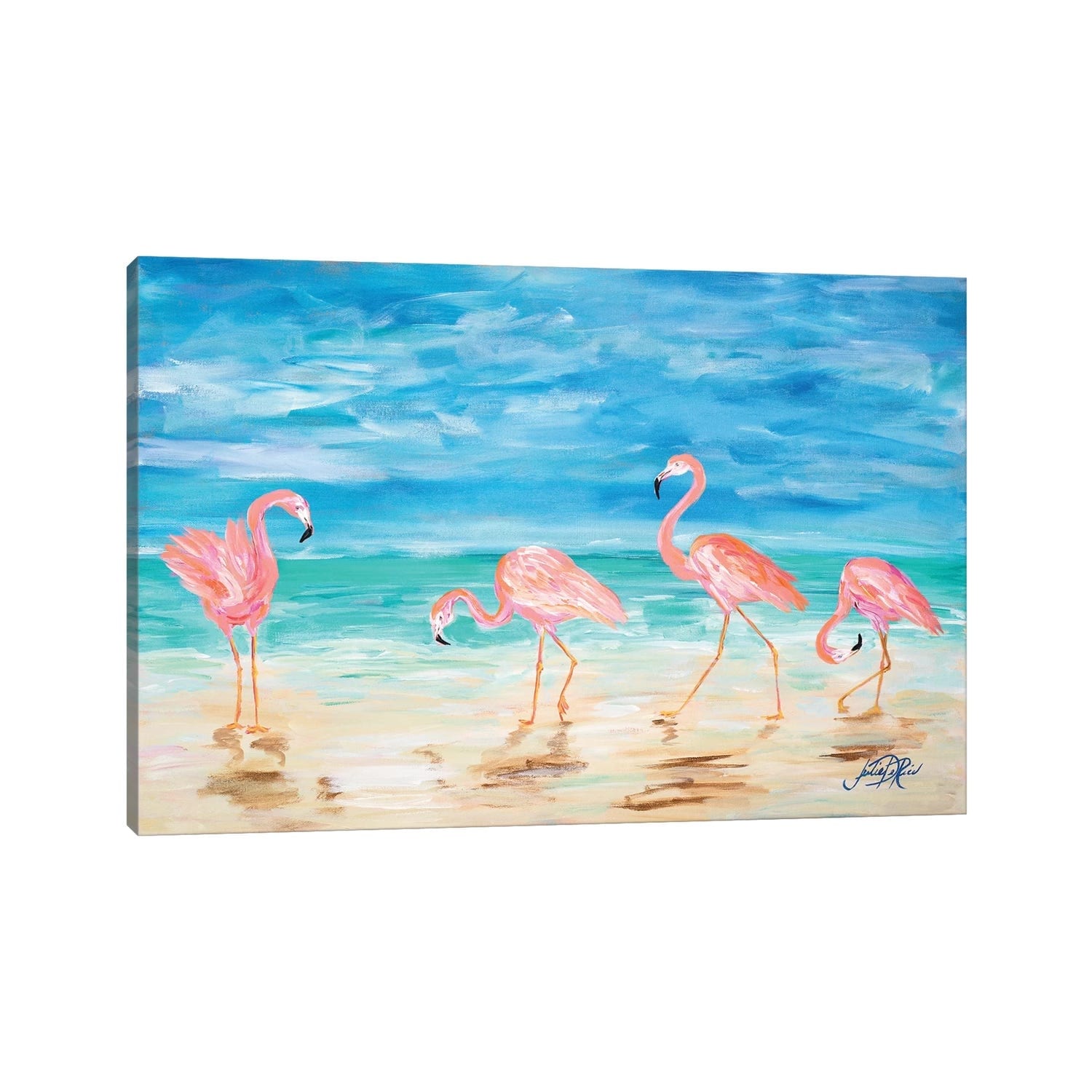 iCanvas "Flamingo Beach" by Julie Derice Canvas Print