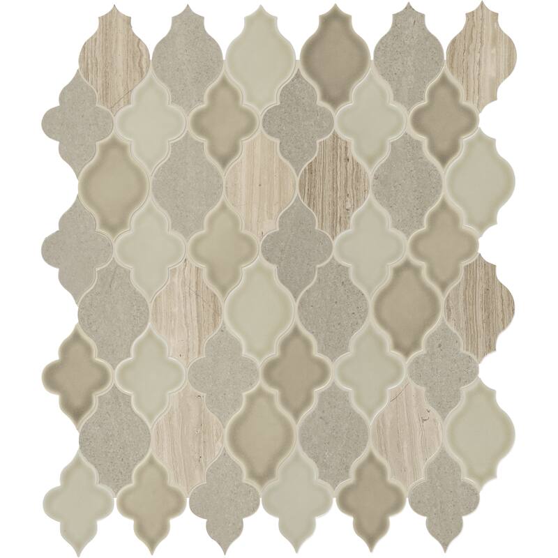 Daltile Raine Honed Natural Stone Arabesque Mosaic Tile (Set of 10) (7.38 SQFT Per Carton)