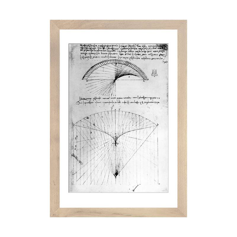 iCanvas "Studies of concave mirrors of constant and parabolic curvatures" by Leonardo da Vinci - Natural - 24x16x1