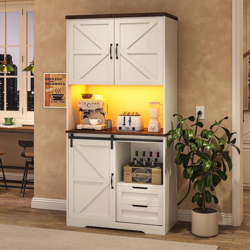 Farmhouse Kitchen Storage Cabinet Pantry Cabinet Home Bar
