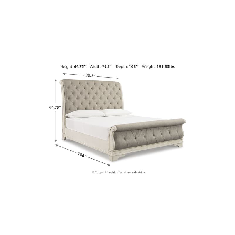 Signature Design by Ashley Realyn White/Gray Sleigh Bed