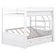 preview thumbnail 14 of 16, White Multifunctional Convertible Wood Bunk Bed w/ Storage Staircase, Full Size Pine Wood Bed w/3 Drawers, Full-length Guardrail