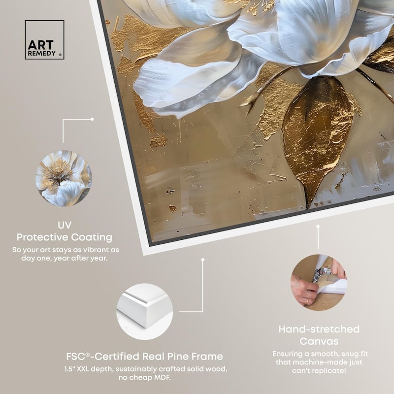 Athenas Flower Canvas Glamorous Feminine Wall Art by Art Remedy