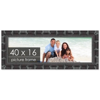 40x16 Bamboo Black Complete Wood Panoramic Frame with UV Acrylic, Foam ...