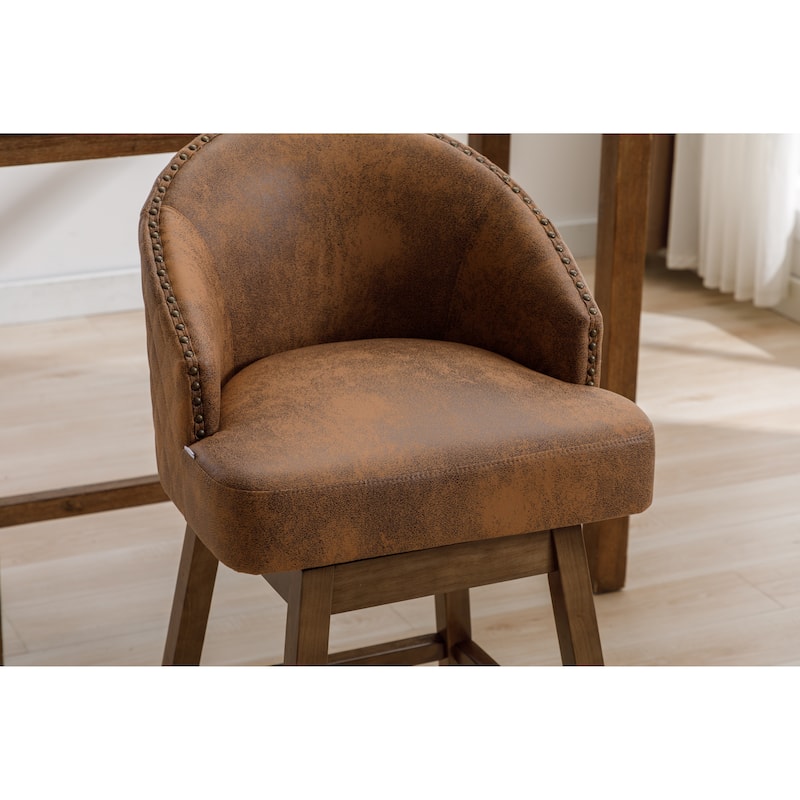 Rotating Bar Chair, Counter Height Bar Chair With Backrest, Rotating Kitchen Stool, Set of 2