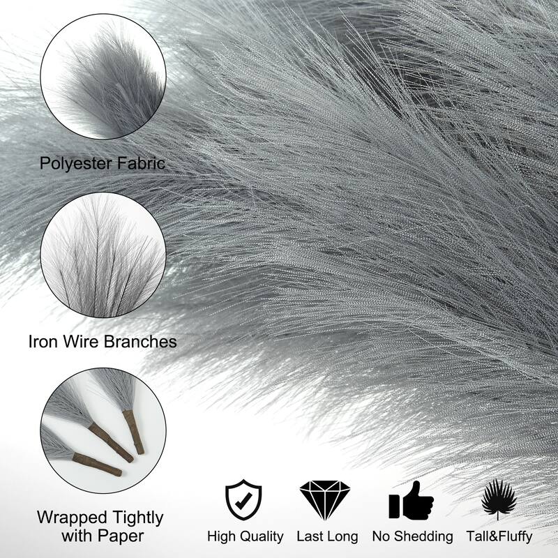 4 PCs Extra Large Faux Pampas Grass Decor
