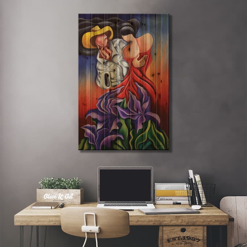 Love Dance Print On Wood by Dixie Miguez - Multi-Color