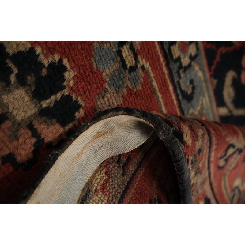 Hand Knotted Oriental 100% Wool Carpet Traditional All-Over Navy Blue & Blues Mahal Area Rug - 13' 9'' X 12' 4''