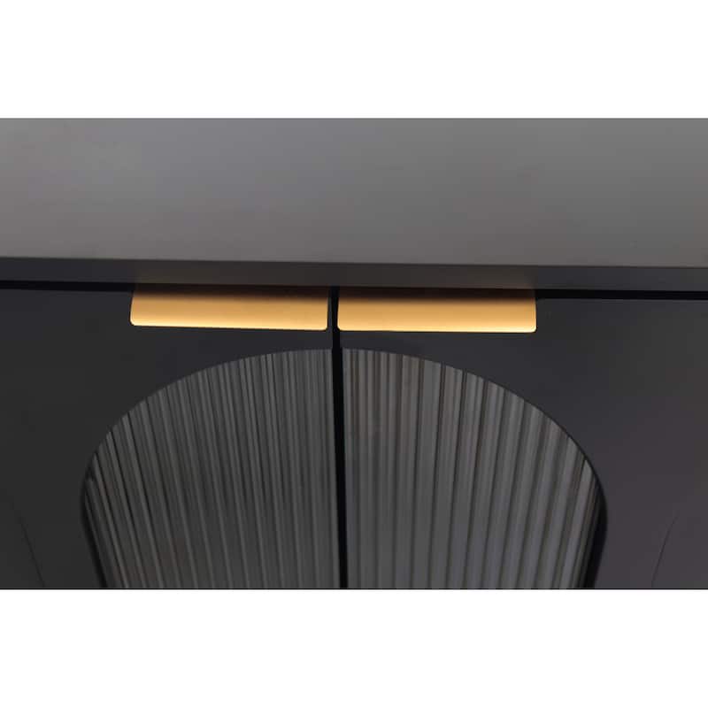 GDF Studio - Fairhaven 60 Inch 4-Door Sideboard Buffet Cabinet with Fluted Glass Doors