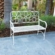 preview thumbnail 12 of 20, Alpine Corporation Daisy Metal Garden Bench, White White