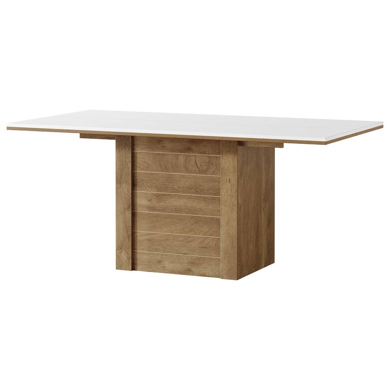 55" Rectangular Dining Table for 4 to 6 People, Kitchen Table for Dining Room & Living Room