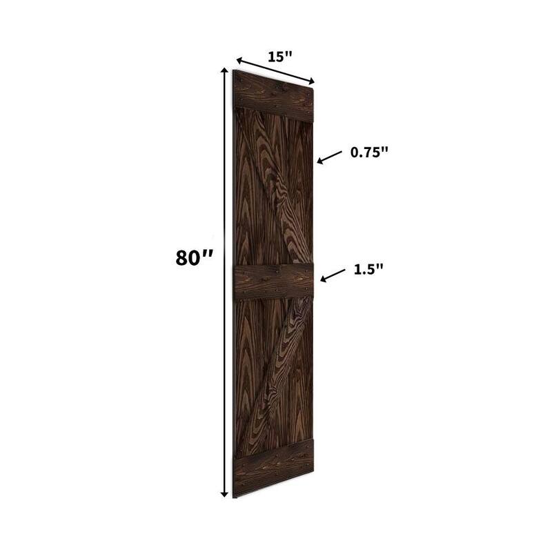 Coast Sequoia 30in./36in./48in. x 80in. Embossing Pine Wood Bi-Fold Barn Door With Sliding Hardware Kit