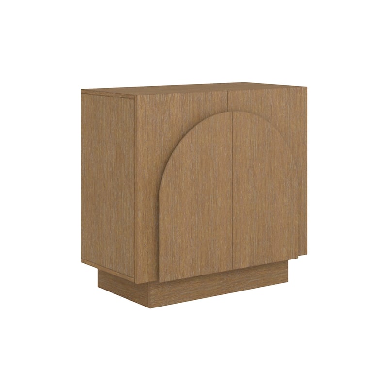 Iris Wooden Accent Cabinet, Sideboard Credenza or TV Stand with Arched Cabinet Doors and Adjustable Shelves