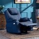 preview thumbnail 31 of 53, Mcombo Electric Power Lift Recliner Leather Chair with Massage Heat Blue