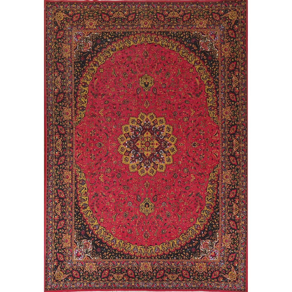 Medallion Kashan Turkish Area Rug Machine Made Carpet - 9'8" x 13'0"
