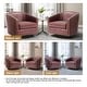 preview thumbnail 44 of 79, 2 Set Tufted PU Vegan Leather Swivel Barrel Chair with Nailheads Trim