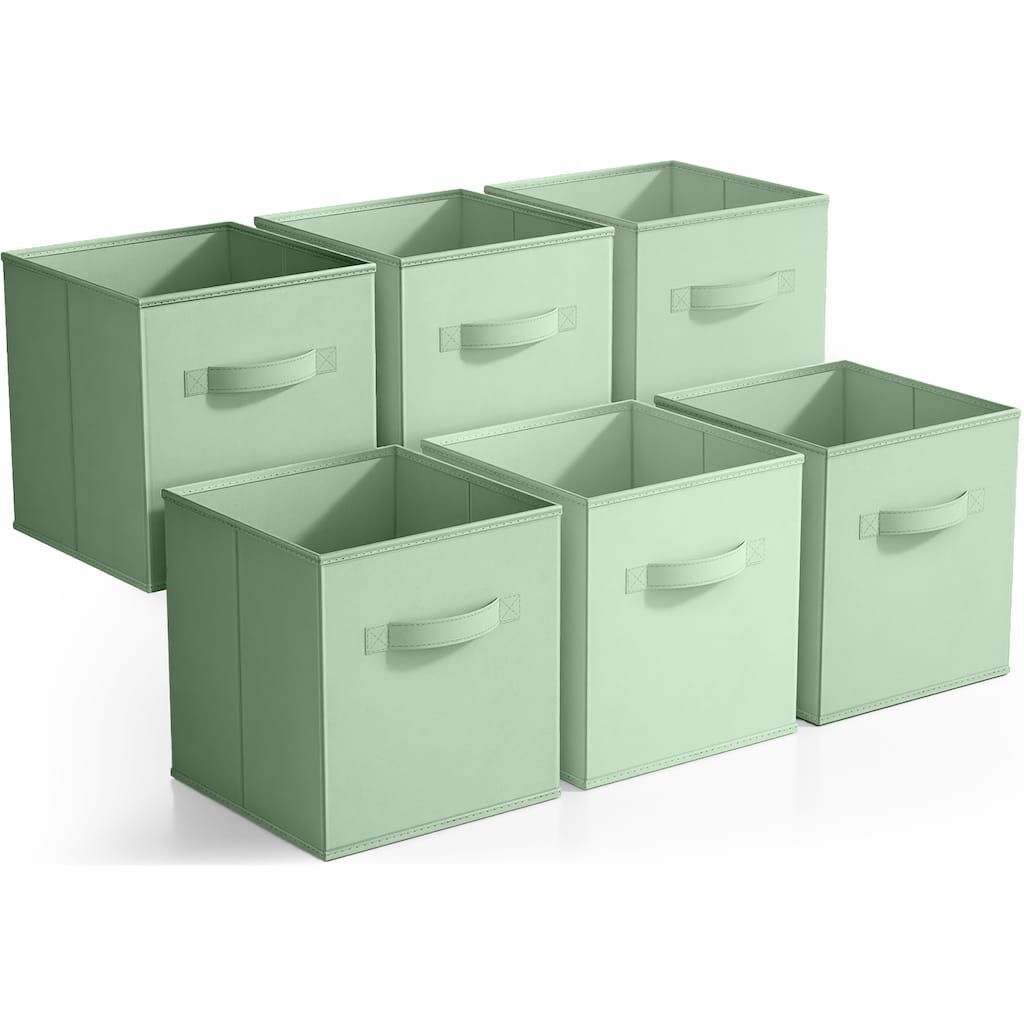 Sorbus Foldable Storage Cubes - 6 Pack Sage Green, Fabric, Foldable, Storage and Organization Bins