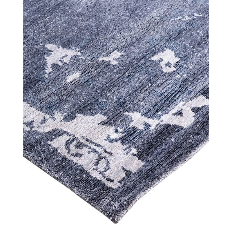 Modern One-of-a-Kind Hand-Knotted Area Rug, Purple - 9' 2" x 12' 3"