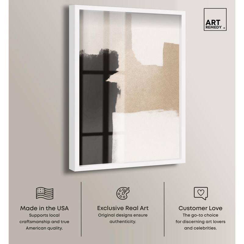 Beige and Black I Shadowbox by Art Remedy
