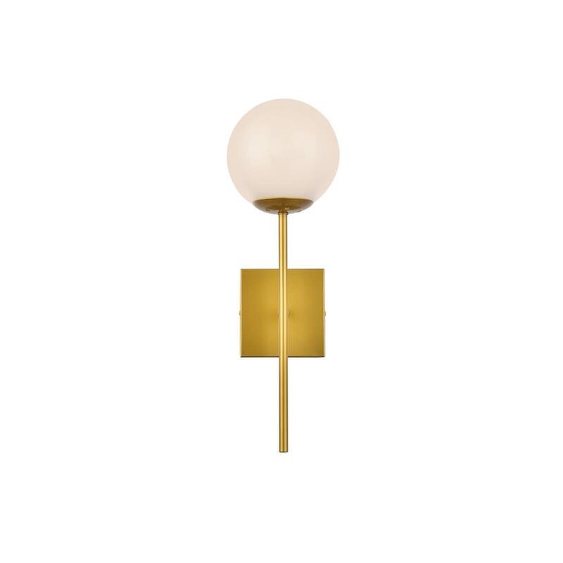 Elegant Lighting LD2360 Neri 18" Tall Bathroom Sconce - Brass / White