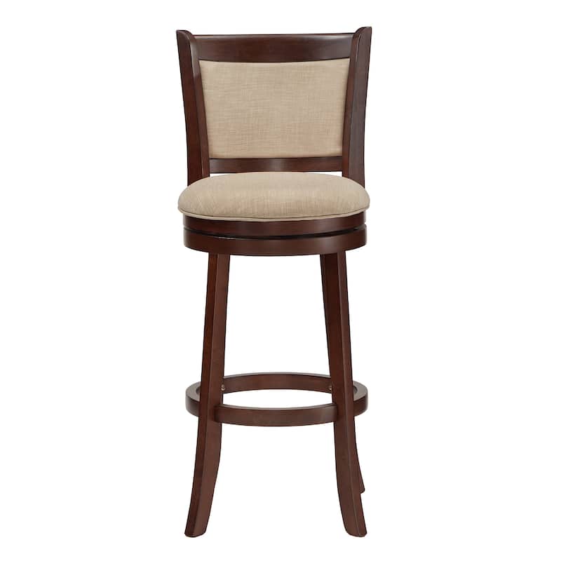 Verona Panel Back Linen Swivel 29-inch High Back Bar Stool by iNSPIRE Q Classic