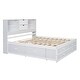 preview thumbnail 8 of 12, California King Platform Storage Bed Bookcase Headboard Beds, White