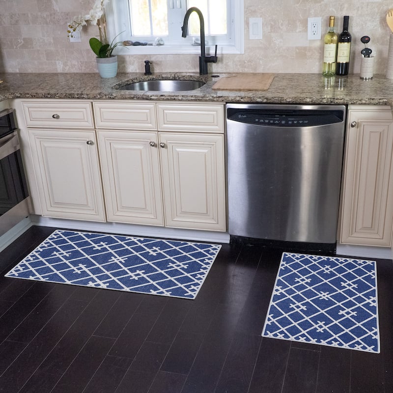 Sussexhome Non Skid Washable Kitchen Runner Rugs Set of 2 - Set of 44 x 24 and 31.5 x 20 Inches