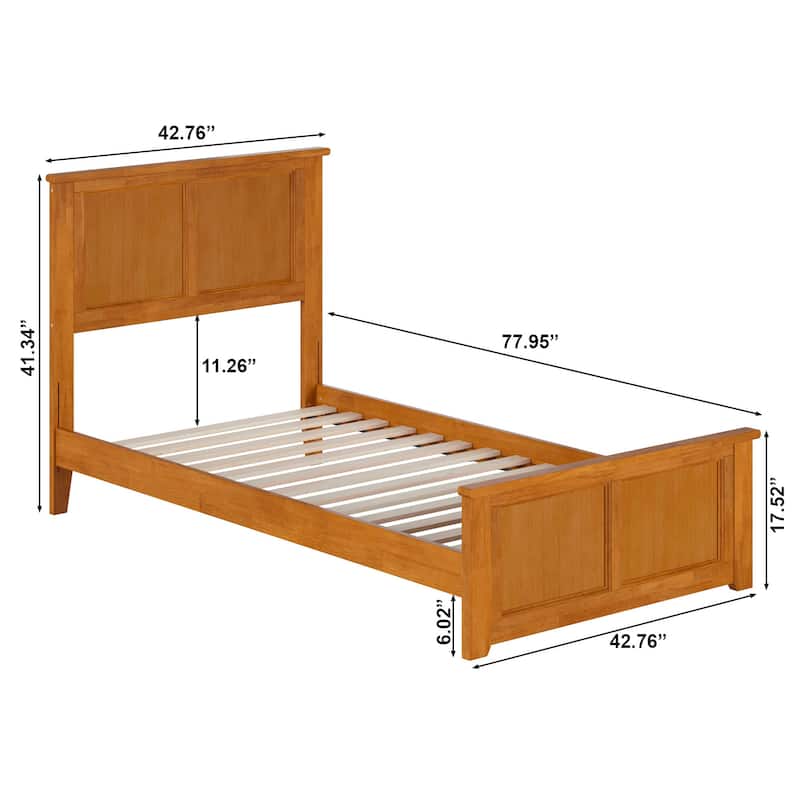 Madison Wood Low Profile Platform Bed with Matching Footboard