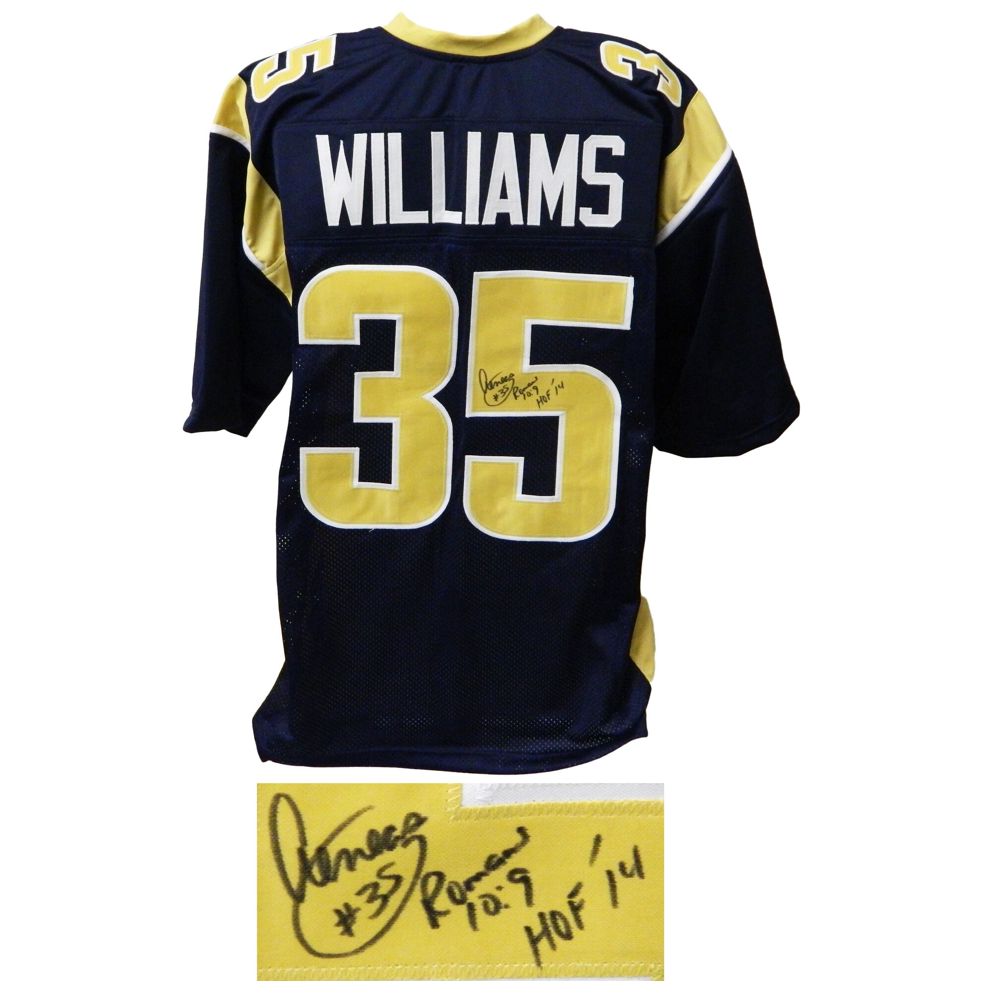 Shop Aeneas Williams Blue Gold Custom Football Jersey Whof14