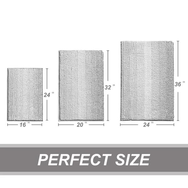 dimension image slide 2 of 10, Ombre Chenille Non-Slip Bath Rug