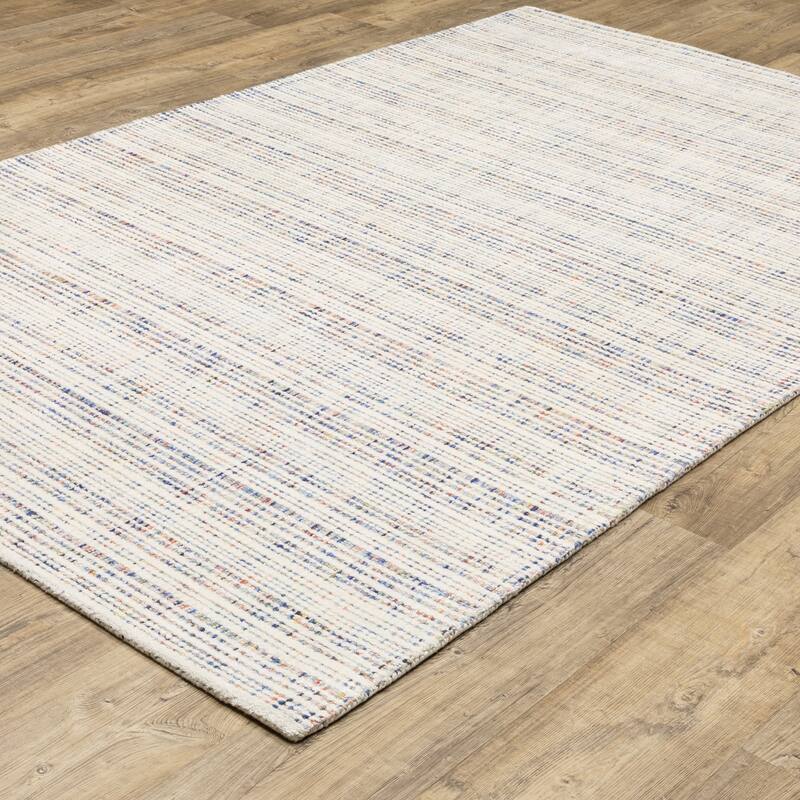 Style Haven Corey Textural Stripe Wool and Viscose Hand-tufted Rug
