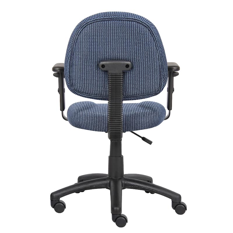 Jea Swivel Posture Chair, Adjustable Arms, Blue Tweed, Wheels