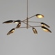 preview thumbnail 5 of 9, Modern 8-Light Large Black Gold Sputnik Chandelier Metal Pendant Lights for Dining Room - 48" D x 12" H