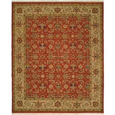 Traditional Red Flatweave Wool Area Rug