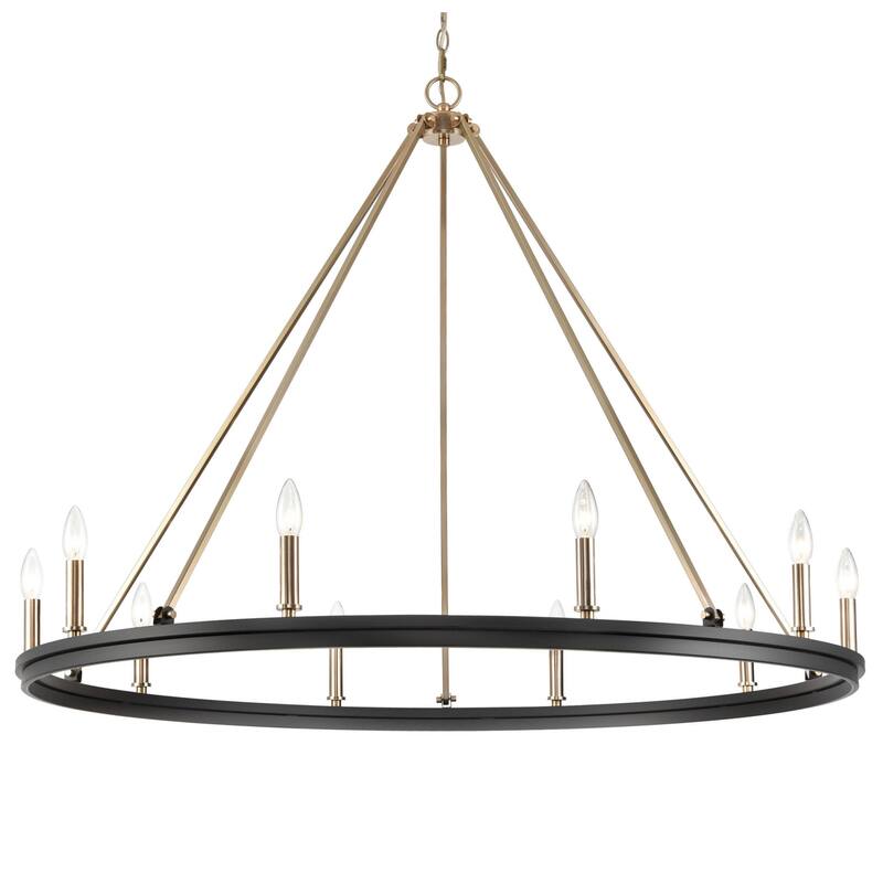 Millennium Lighting 9510 Carruth 10 Light 45" Wide Taper Candle Style - Matte Black / Modern Gold