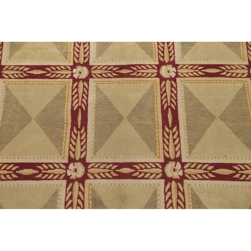 Geometric Vegetable Dye Nepalese Oriental Area Rug Wool Hand-knotted - 8'4" x 10'3"