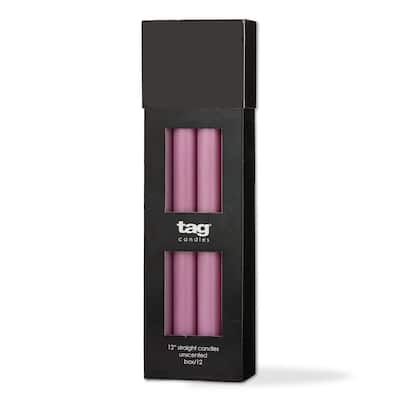 Color Studio 12" Straight Taper Unscented Smokeless Paraffin Wax Candle Lilac Burn Time 12 hrs. Sold In Units of 1
