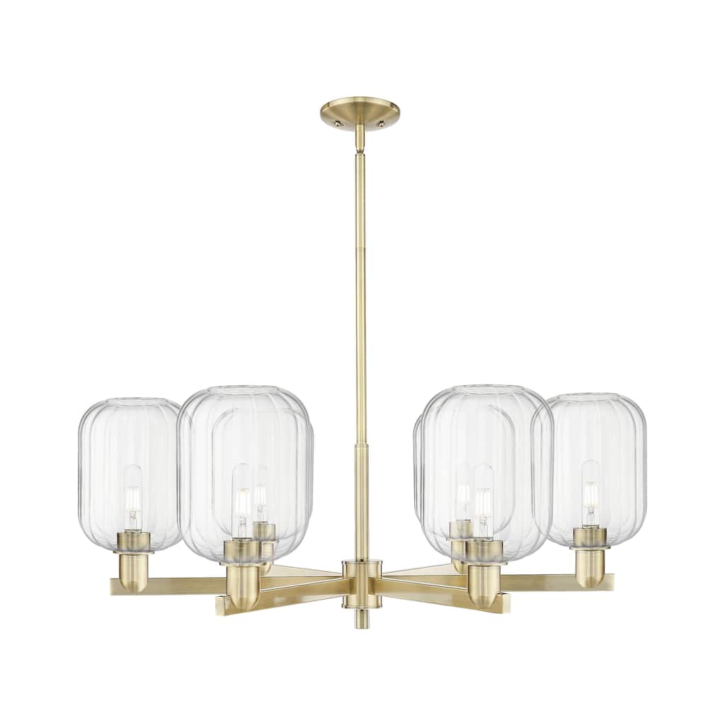 Innovations Lighting Downtown Urban - Preston - 6 Light 24" Jar Shade Stem Hung Chandelier