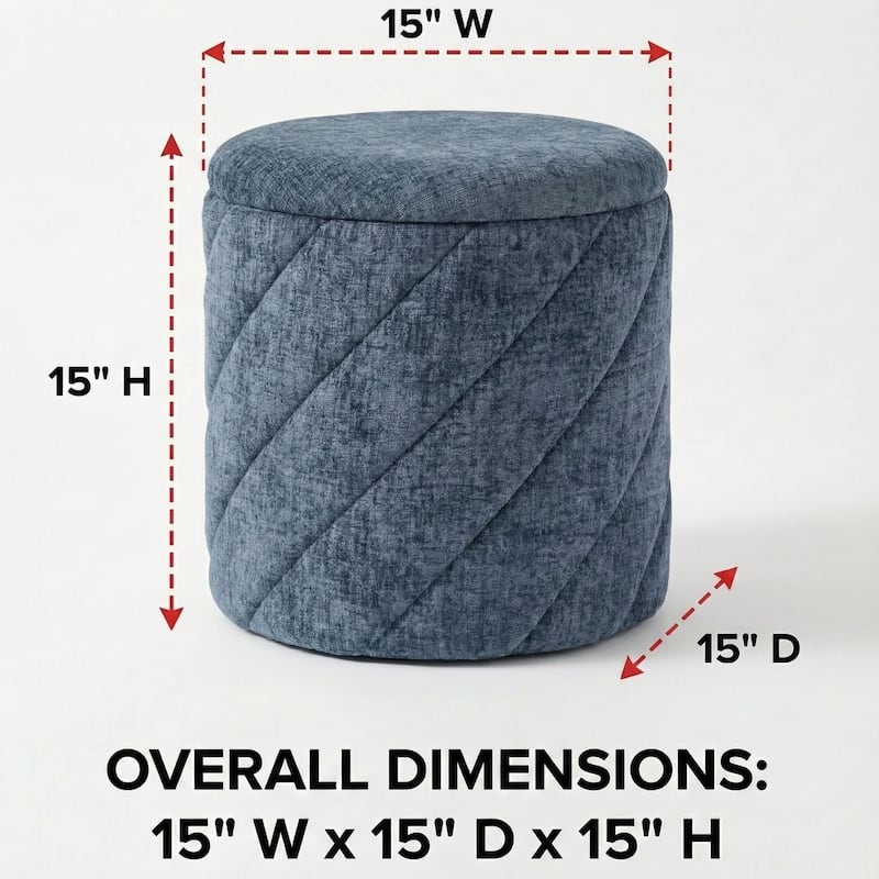 Diagonal Tufted Foldable Storage Ottoman with Reversible Lid